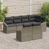 Lauko baldų komplektas Sofos komplektas su pagalve 7 pcs Pilka poliratanas