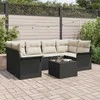 Sodo Sofų Rinkinys 7 pcs Juoda ir kreminė 55 x 55 x 37 cm