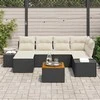 Lauko baldų komplektas Sodo Sofų Rinkinys 7 pcs Juoda ir balta