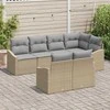 Lauko baldų komplektas Sofos komplektas su pagalve 7 pcs Smėlio poliratanas