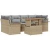 Sodo Sofų Rinkinys 7 pcs smėlio ir šviesiai pilkos spalvos