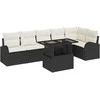 Sodo Sofų Rinkinys su pagalve 7 pcs Juoda Poli ratanas