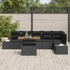 Lauko baldų komplektas Sodo Sofų Rinkinys su saugykla 7 pcs Juoda Poli ratanas