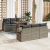 Sodo Sofų Rinkinys su saugykla 7 pcs Pilka Poli ratanas