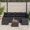 Lauko baldų komplektas Sodo Sofų Rinkinys su saugykla 7 pcs Juoda poliratanas