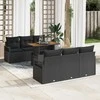 Sodo Sofų Rinkinys su pagalve 7 pcs Juoda