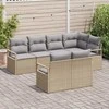 Lauko baldų komplektas Sofos komplektas 7 pcs Smėlio poliratanas