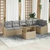 Sodo Sofų Rinkinys 7 pcs smėlio ir šviesiai pilkos spalvos