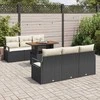 Sodo Sofų Rinkinys su saugykla 7 pcs Juoda Poli ratanas