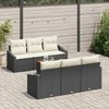 Lauko baldų komplektas Sodo Sofų Rinkinys 7 pcs Juoda ir kreminė poliratanas