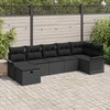 Sodo Sofų Rinkinys su pagalve 7 pcs Juoda poliratanas