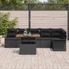 Sodo Sofų Rinkinys su saugykla 7 pcs Juoda Poli ratanas