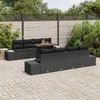 Sodo Sofų Rinkinys su saugykla 9 pcs Juoda Poli ratanas