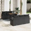 Sodo Sofų Rinkinys su saugykla 7 pcs Juoda Poli ratanas