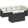 Sodo Sofų Rinkinys su saugykla 7 pcs Juoda Poli ratanas