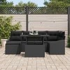 Sodo Sofų Rinkinys su pagalve 7 pcs Juoda