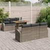 Lauko baldų komplektas Sodo Sofų Rinkinys su saugykla 7 pcs Pilka Poli ratanas