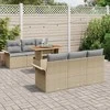 Sodo Sofų Rinkinys 7 pcs smėlio ir šviesiai pilkos spalvos