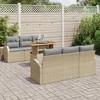 Sodo Sofų Rinkinys 7 pcs smėlio ir šviesiai pilkos spalvos
