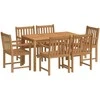 Lauko baldų komplektas Sodo valgomojo baldų komplektas, 7 dalių, tikmedžio masyvas