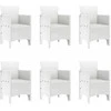 Sodo valgomojo komplektas 7 pcs Baltas Polipropilenas