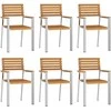 Lauko baldų komplektas Sodo valgomojo komplektas 7 pcs Ruda Kietos akacijos mediena