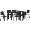 Lauko baldų komplektas Sodo valgomojo komplektas 7 pcs Juoda