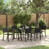 Lauko baldų komplektas Sodo valgomojo komplektas 7 pcs Juoda