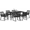 Lauko baldų komplektas Sodo valgomojo komplektas 7 pcs Juoda
