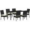 Lauko baldų komplektas Sodo valgomojo komplektas 7 pcs Juoda