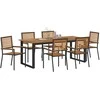 Lauko baldų komplektas Sodo valgomojo komplektas 7 pcs Juoda Kietos akacijos mediena