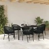 Lauko baldų komplektas Sodo valgomojo komplektas 7 pcs Juoda