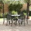 Lauko baldų komplektas Sodo valgomojo komplektas 7 pcs Juoda Aliuminis
