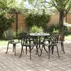 Lauko baldų komplektas Sodo valgomojo komplektas 7 pcs Juoda Aliuminis