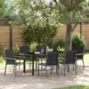 Lauko baldų komplektas Sodo valgomojo komplektas 7 pcs Juoda Miltelinis plienas