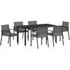 Lauko baldų komplektas Sodo valgomojo komplektas 7 pcs Pilka