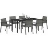 Lauko baldų komplektas Sodo valgomojo komplektas 7 pcs Pilka