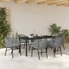 Lauko baldų komplektas Sodo valgomojo komplektas 7 pcs Antracitas