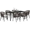 Lauko baldų komplektas Sodo valgomojo komplektas 7 pcs Ruda