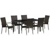 Lauko baldų komplektas Sodo valgomojo komplektas 7 pcs Ruda