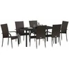 Lauko baldų komplektas Sodo valgomojo komplektas 7 pcs Ruda