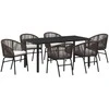 Lauko baldų komplektas Sodo valgomojo komplektas 7 pcs Ruda