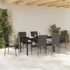 Lauko baldų komplektas Sodo valgomojo komplektas 7 pcs Ruda