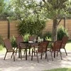 Lauko baldų komplektas Sodo valgomojo komplektas 7 pcs Ruda ir juoda