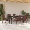 Lauko baldų komplektas Sodo valgomojo komplektas 7 pcs Ruda ir juoda