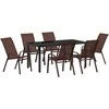 Lauko baldų komplektas Sodo valgomojo komplektas 7 pcs Ruda ir juoda