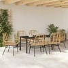 Lauko baldų komplektas Sodo valgomojo komplektas 7 pcs Ruda poliratanas