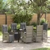 Lauko baldų komplektas Sodo valgomojo komplektas su pagalve 7 pcs Pilka poliratanas