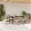 Lauko baldų komplektas Sodo valgomojo komplektas 7 pcs Bežinė ir juoda Ratanas