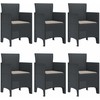 Lauko baldų komplektas Sodo valgomojo komplektas 7 pcs Antracitas Polt ratanas